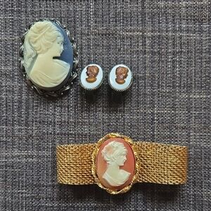 Vintage Cameo Jewelry Set